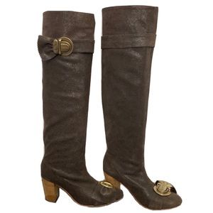 Anna Ricci Italy Leather Suede Boots Italian Size 36